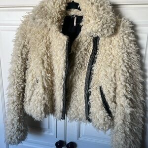 Free People Cream Teddy Jacket